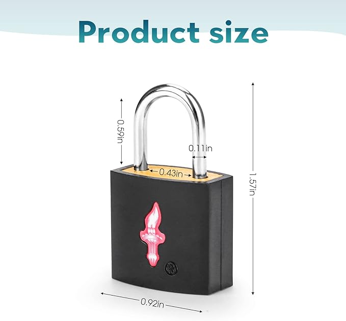 12-Pack Black Neon Square TSA Approved Luggage Lock for Suitcases, Carry-On Bags, Backpacks & Laptop Cases