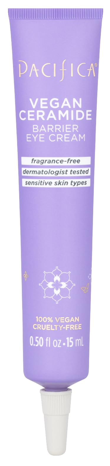 Pacifica Vegan Ceramide Barrier Eye Cream – Hydrating Under Eye Moisturizer for Dry, Sensitive Skin, Fragrance-Free Treatment for Dark Circles, Puffiness & Fine Lines Dermatologist Tested Clean Beauty