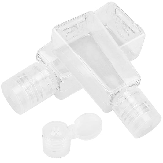SINJEUN 120 Pieces 1oz/30ml Clear Plastic Empty Bottles with Flip Cap, Empty Squeeze Bottles, Mini PET Clear Refillable Travel Containers for Shampoo, Toners, Lotions, Creams