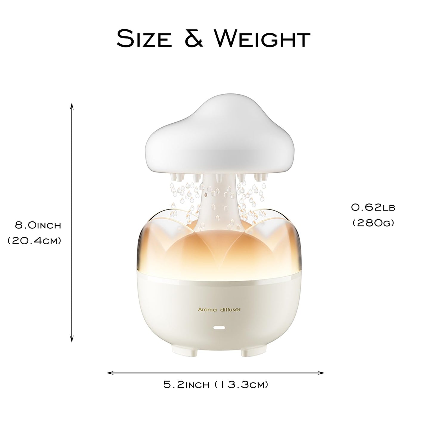 DEALFUN Raindrop Portable Humidifier,Cloud Essential Oil Diffuser,230ml Capacity,Remote Control,with Night Light and Waterless Auto Shut-Off,for Office Room Bedroom Livingroom
