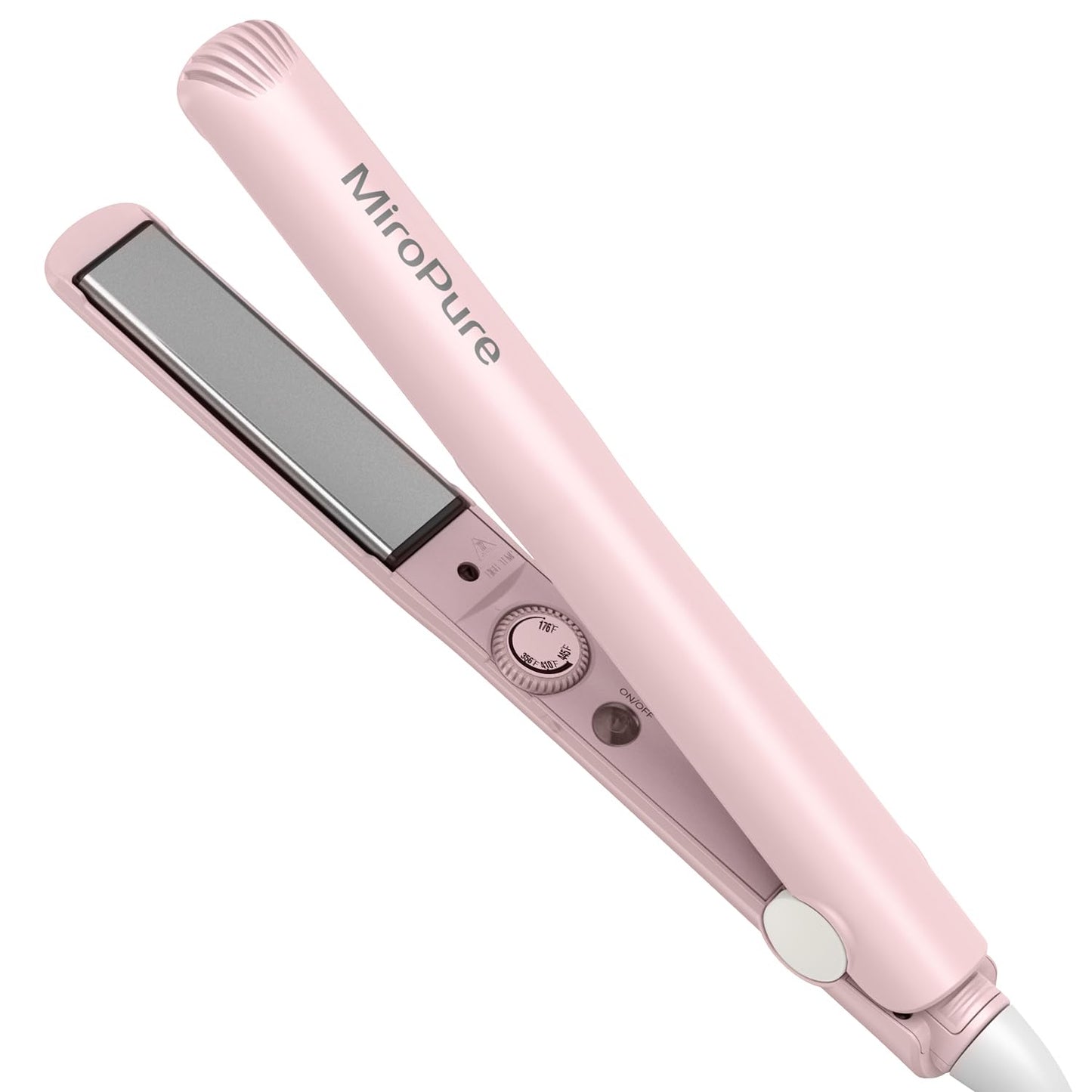 MiroPure 1 Inch Flat Iron, Hair Straightener with 30S Fast Heating & 60min Auto Shut-Off, Hair Straightener and Curler 2 in 1 with 3D Ceramic Floating Plates, Pink