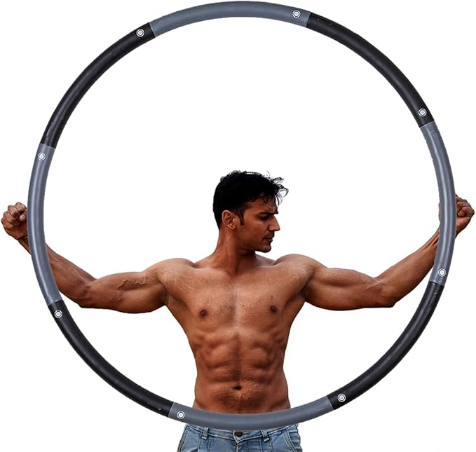 5lb Exercise Hoops for Adults, 40in Adjustable Hoola Hoop, Weighted Sports Hoop, Fitness Hoop for Weight Loss, Abdominal Trainer Fitness Training, Fat Burning, Home Gym Core Workout