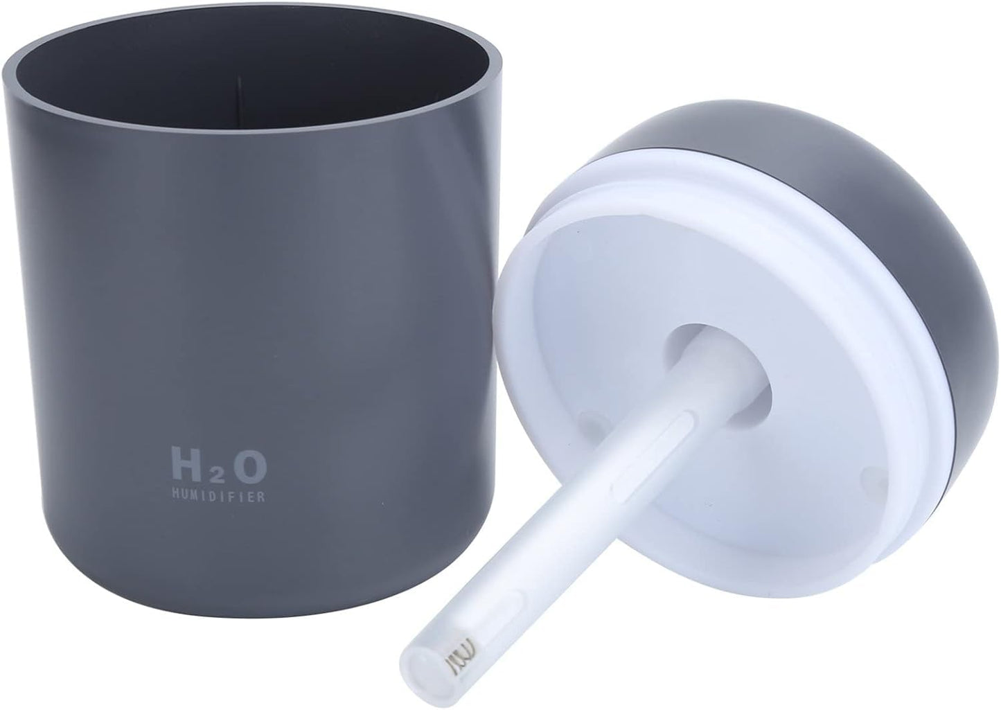 H2O – Ultrasonic Cool Mist Humidifier 3 Color (Black, White, Pink), Quiet Operation, USB Powered, Portable for Home, Office, Travel, Night Light Function, Compact Design, Improves Air Quality (Black)