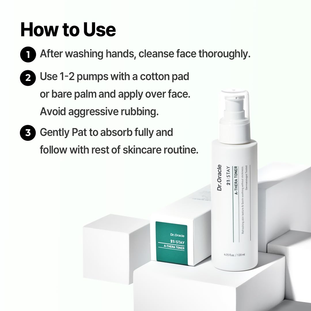A-Thera Toner Facial Moisturizer Face Serum Korean Skincare Toner for Sensitive Skin, (4.05fl.oz.fl.), Dermatologist Tested, 21;Stay by DR.ORACLE