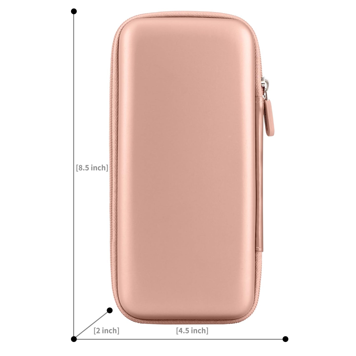 iMangoo Shockproof Travel Essentials Organizer Charger Case, Space-Optimized Zipper Electronics Accessories Pouch Tech Cord Cable Adapter Power Bank Storage for Women Men, 8.5x4.5x2 in (Rose Gold)