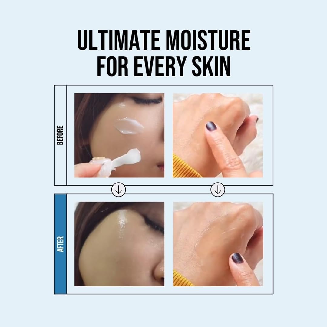 JUMISO Waterfull Hyaluronic Cream - Korean Face Moisturizer with 3-Complex Hyaluronic Acid 5 Microbiome Deep Hydration Sebum Control - Vegan Fragrance-Free All Skin Types, 3.38 oz.