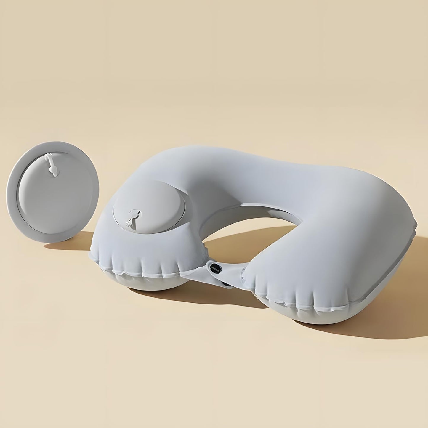 Inflatable Travel Pillow for Airplane Neck Support - Quick Inflation Neck Pillow for Long Flights, Car Rides & Office, Portable Blow Up Pillow for Bath & Shower, Machine Washable for Adults & Kids