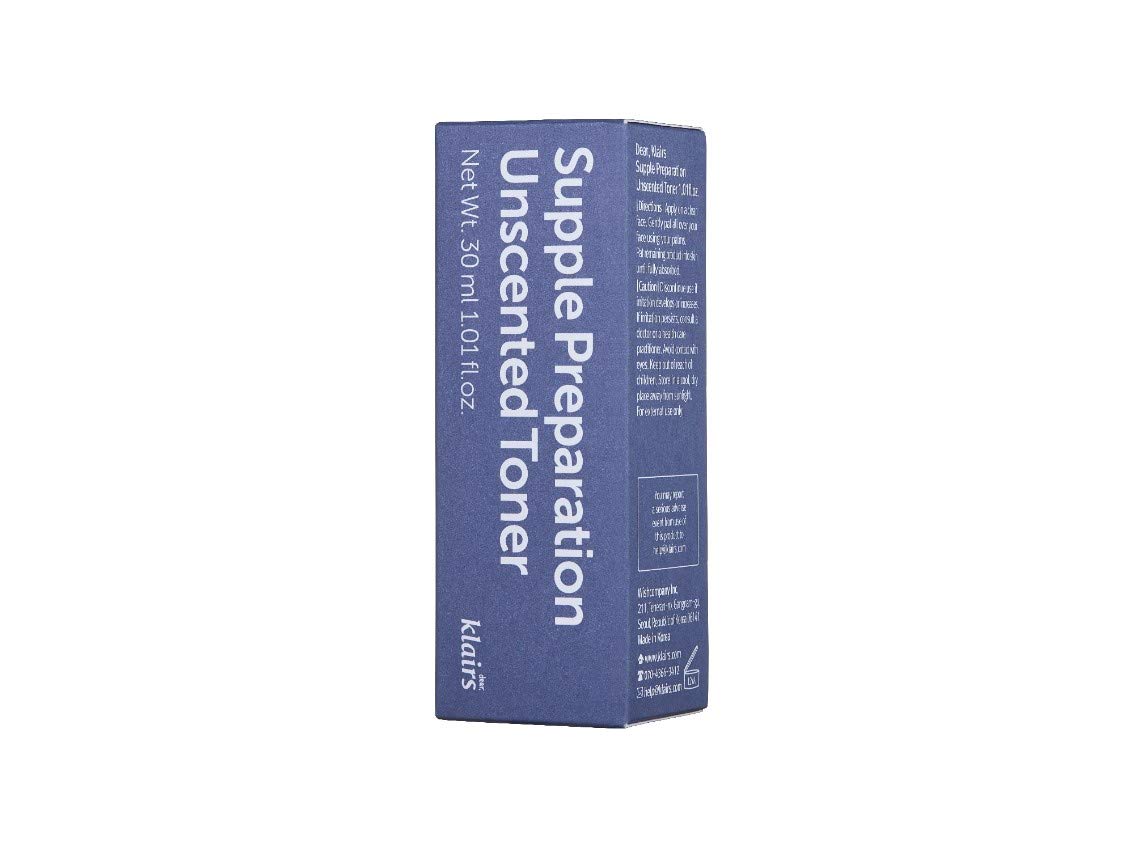 [DearKlairs] Supple Preparation Unscented Toner 1.01 Fl Oz, Soothing, Fast Absorbing, Non-Irritating, Fragrance-Free, Trial Size, K-Routine