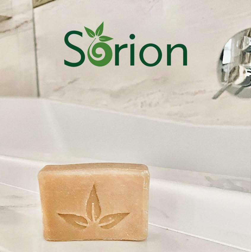 Sorion Soap for Face and Body - Bar Soap to Smooth and Comfort Dry, Itchy, Flaky Skin with Coconut Oil, Turmeric, Pala Indigo Essential Oils Soap Bar