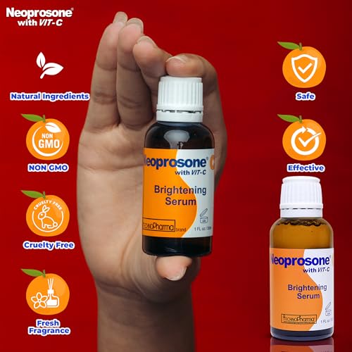 Neoprosone, Vitamin C Serum for Face | 1 Fl oz / 30ml | Brightening Serum For Dark Circle, Wrinkles | with Alpha Arbutin and Castor Oil