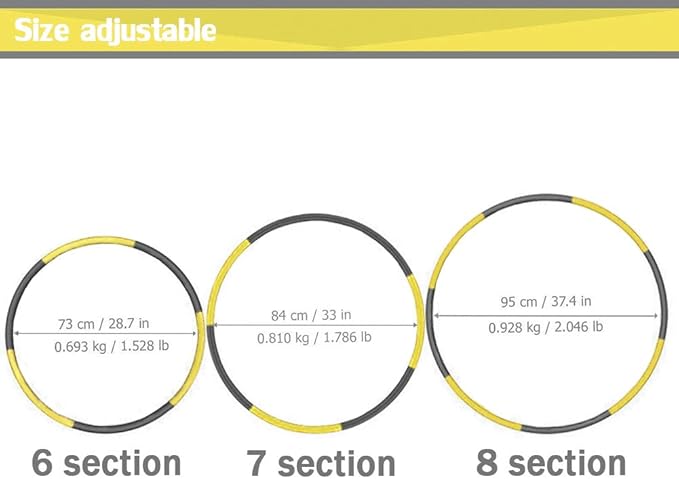 Auoxer Fitness Exercise Weighted Hoops, Lose Weight Fast by Fun Way to Workout, Fat Burning Healthy Model Sports Life, Detachable and Size Adjustable Design