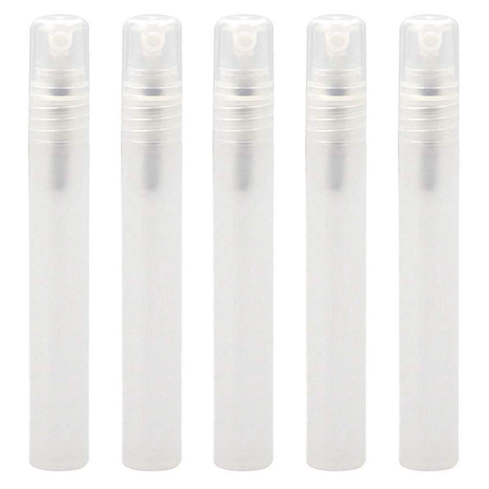 Linwnil 10ml 0.34 oz Frosted Plastic Tube Empty Refillable Perfume Bottles Spray for Travel and Gift,Mini Portable pen (10)