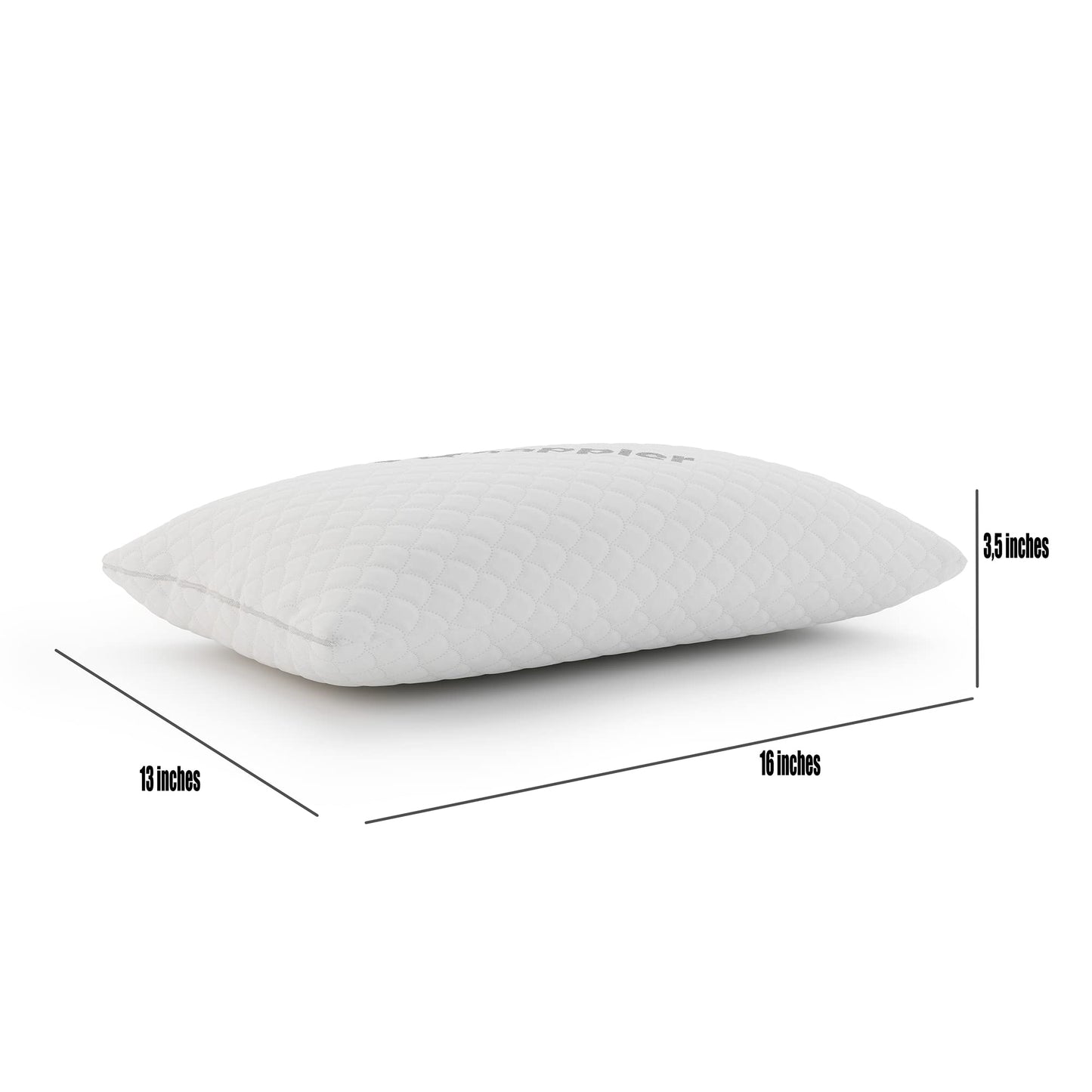 Nappler Small Shredded Memory Foam Pillow for Travel and Camping - Compressible Medium Firm Bed Pillow, Contoured Support, Breathable Cover, Machine Washable, Ideal Backpacking, Airplane and Car