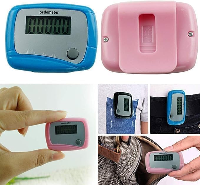 3Pcs Portable Counter Mini Digital LCD Pedometer Sports Walking Running Step Counter Meter Walking Distance Miles,Exercise Time, Calorie Counter, Daily Target Monitor,Electronics and Gadgets,Red