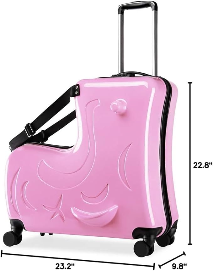 Kids Ride On Suitcase with Wheels, Scooter Luggage for Toddlers Travel, Durable Children's Suitcase for Boys & Girls Ages 2-12 Years