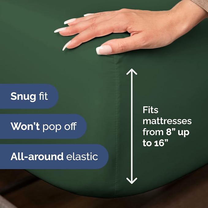 Bulk Case Pack of 10 Sheet Sets - (10) Complete Split King Size Sheet Sets w/ Deep Pockets - Wholesale Bulk Bedding for Hotels, Spas & Airbnbs - Breathable & Wrinkle Free - (Split King, Emerald Green)