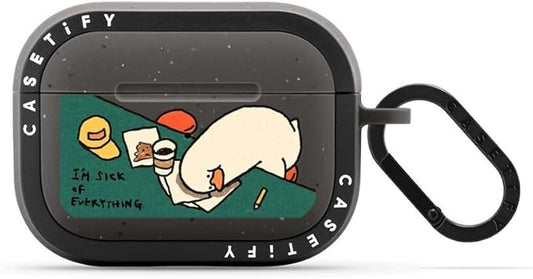 CASETiFY Bounce Airpods Pro (1st/2nd Gen) Case with Ring - I'm Sick of Everything - Matte Charcoal