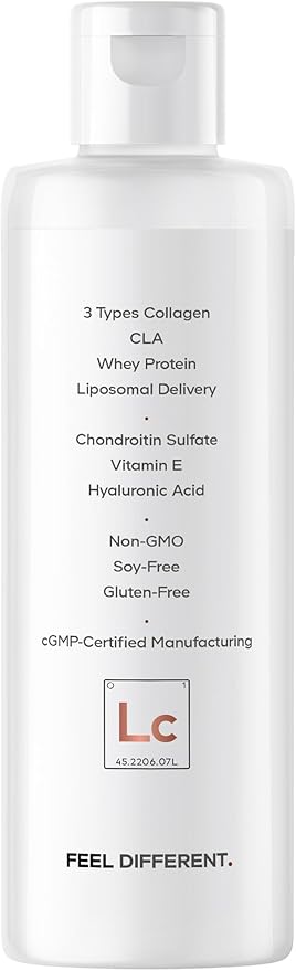Codeage Liquid Collagen Supplement Chocolate Flavor, Beauty Trim & Glow Liposomal Collagen Peptides, CLA Conjugated Linoleic Acid, Hyaluronic Acid, Vitamin E, Hydrolyzed, Non-GMO, 15.22 fl oz