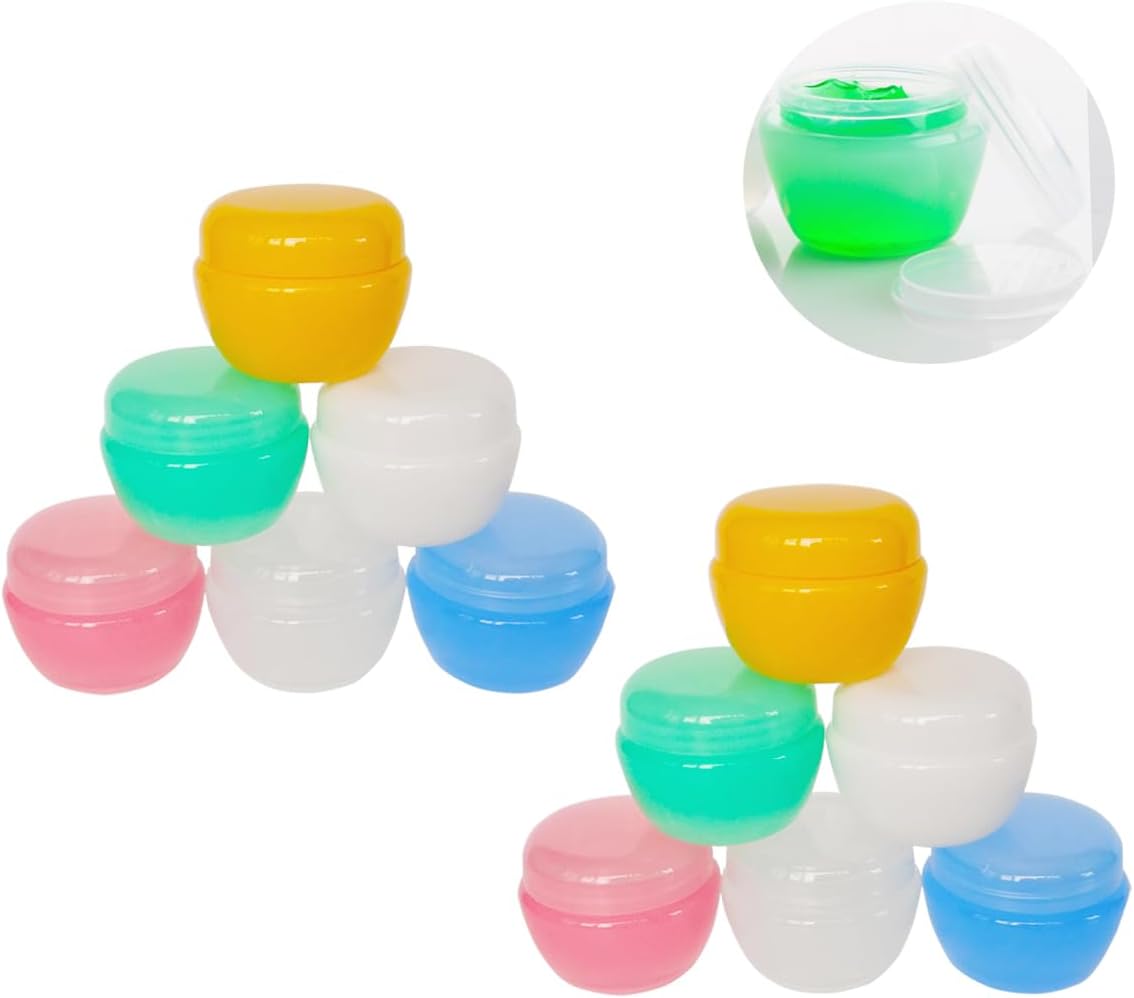 Wopanxye 12pack 20g Refillable Cosmetic Container, 20ml Frosted Small Sample Jars with Inner Liner for Oils Salves Creams Lotions Powder Makeup Eye-shadow Nails Beads Toner, FREE Spatulas & Labels