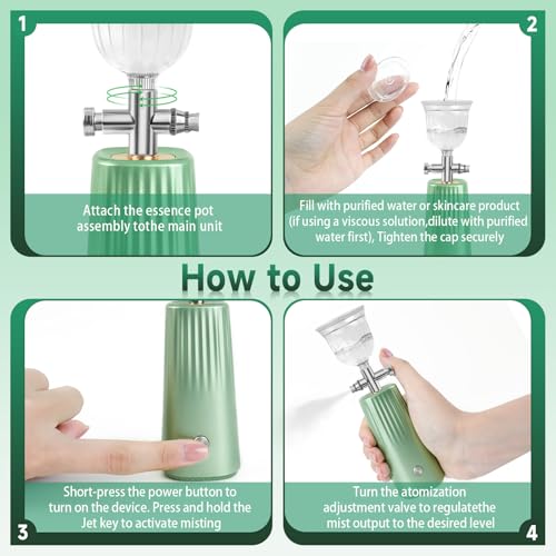 DUUOO Nano Facial Mister – Portable Face Steamer with 0.3mm Mist, USB Rechargeable Atomizer for Deep Hydration, Use with Water or Toner – Mini Skincare & Makeup Mister for Travel and Daily Use