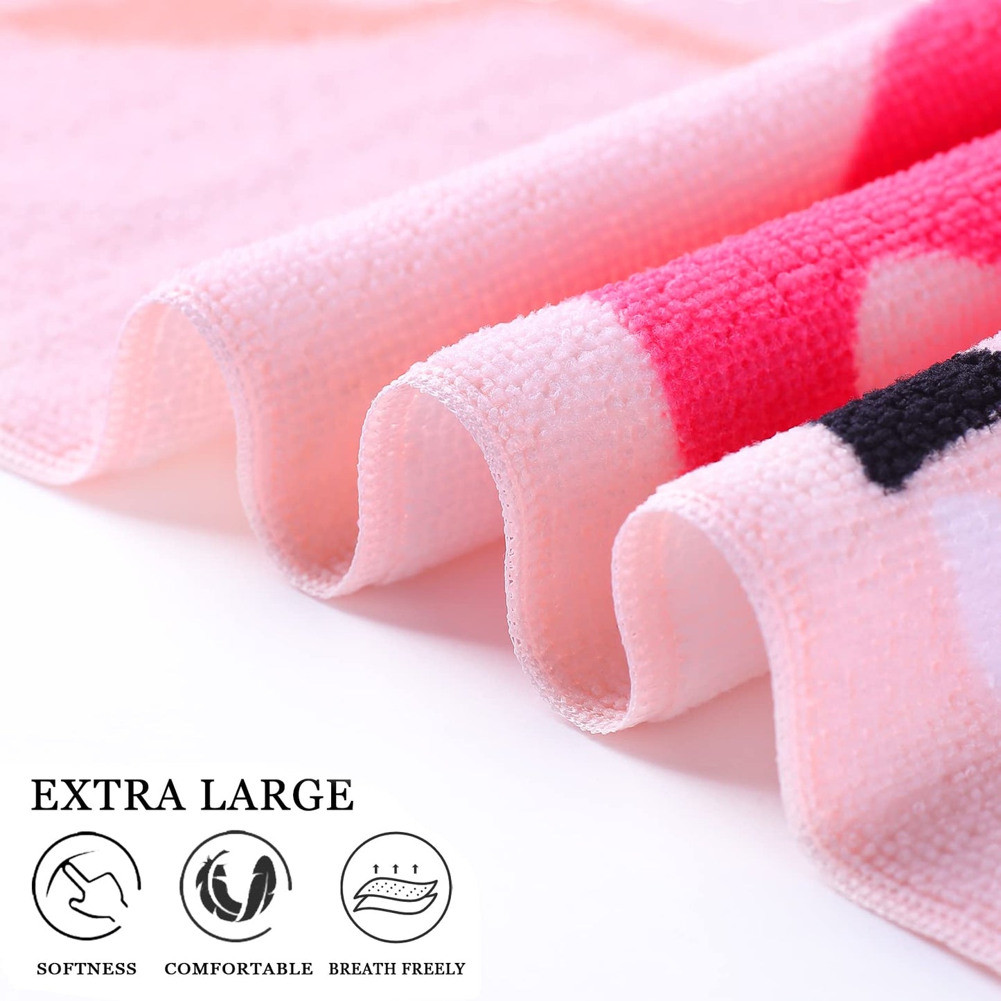 Genovega 2 Packs Oversized Beach Towel Set 36 x 72 in Large Big Pool Camping Swim Clearance Soft Towels Travel Essentials Accessories Must Haves Vacation Adult Necessities Gifts Clownfish Flamingo