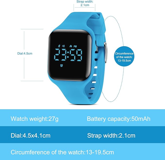 Kids Watches for Girls Boys Digital Sport Watch with Step Counter Pedometer Vibration Alarm Clock, No App Waterproof Fitness Tracker Kids Watch Boys Girls Teens Students Ages 5-16