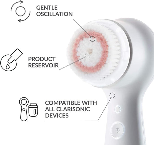 Clarisonic Radiance Facial Cleansing Brush Head Replacement Compatible with Mia 1, Mia 2, Mia Fit, Alpha Fit, Smart Profile Uplift and Alpha Fit X, 4 Count