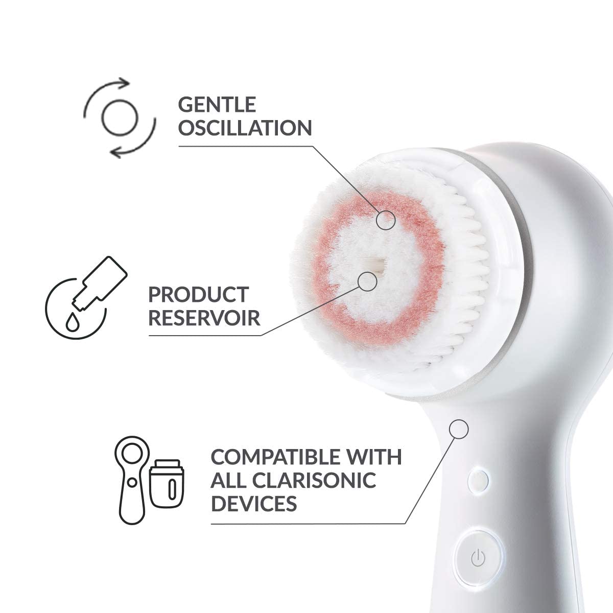 Clarisonic Radiance Facial Cleansing Brush Head Replacement Compatible with Mia 1, Mia 2, Mia Fit, Alpha Fit, Smart Profile Uplift and Alpha Fit X, 4 Count