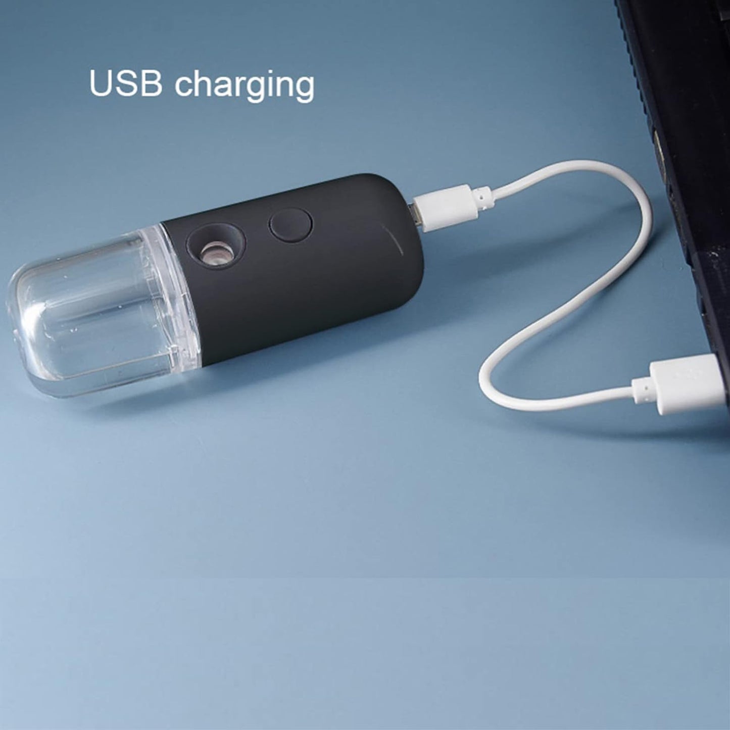 Kingsmile Nano Facial Mister,Moisturizing Nano Mist Sprayer, Portable Mini Nano Mister, Handy Lash Mister for Eyelash Extensions, Face Mister with 1OZ /30ML Visual Water Tank Black