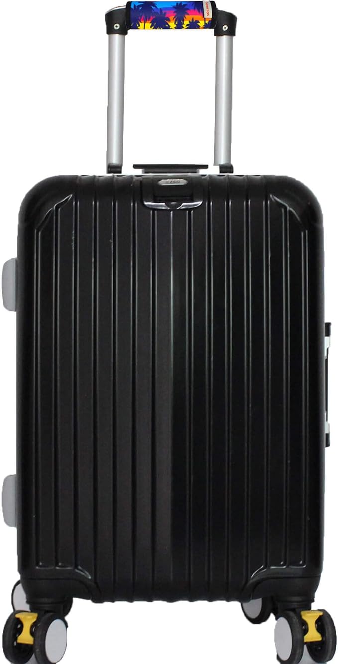 5 Pack Neoprene Luggage Handle Wraps Bright Luggage Tags/Identifiers/Marker/Grips Travel Accessories for Airplane/Flying/Luggage (Palm Tree)