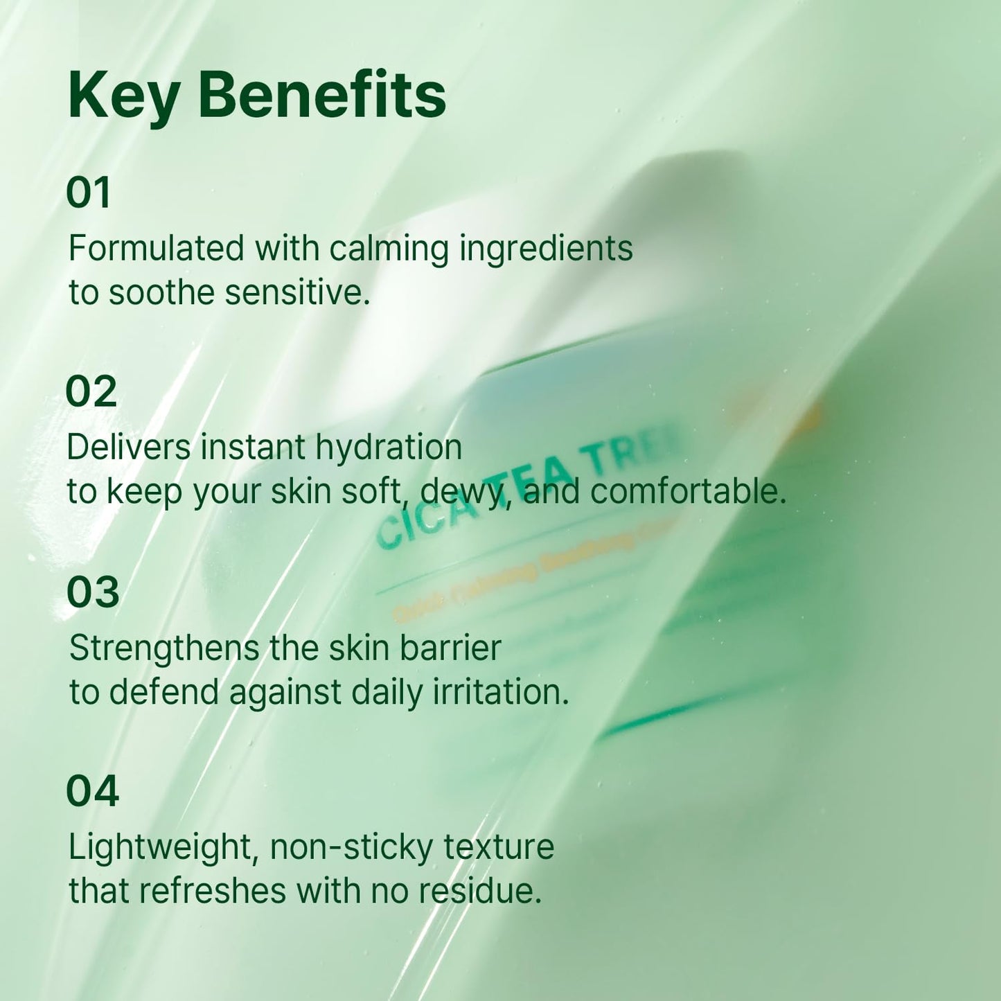 AVCA Quick Calming Cica Tea Tree Facial Cream for Comforted and Refreshed Skin 100ml/3.38Oz