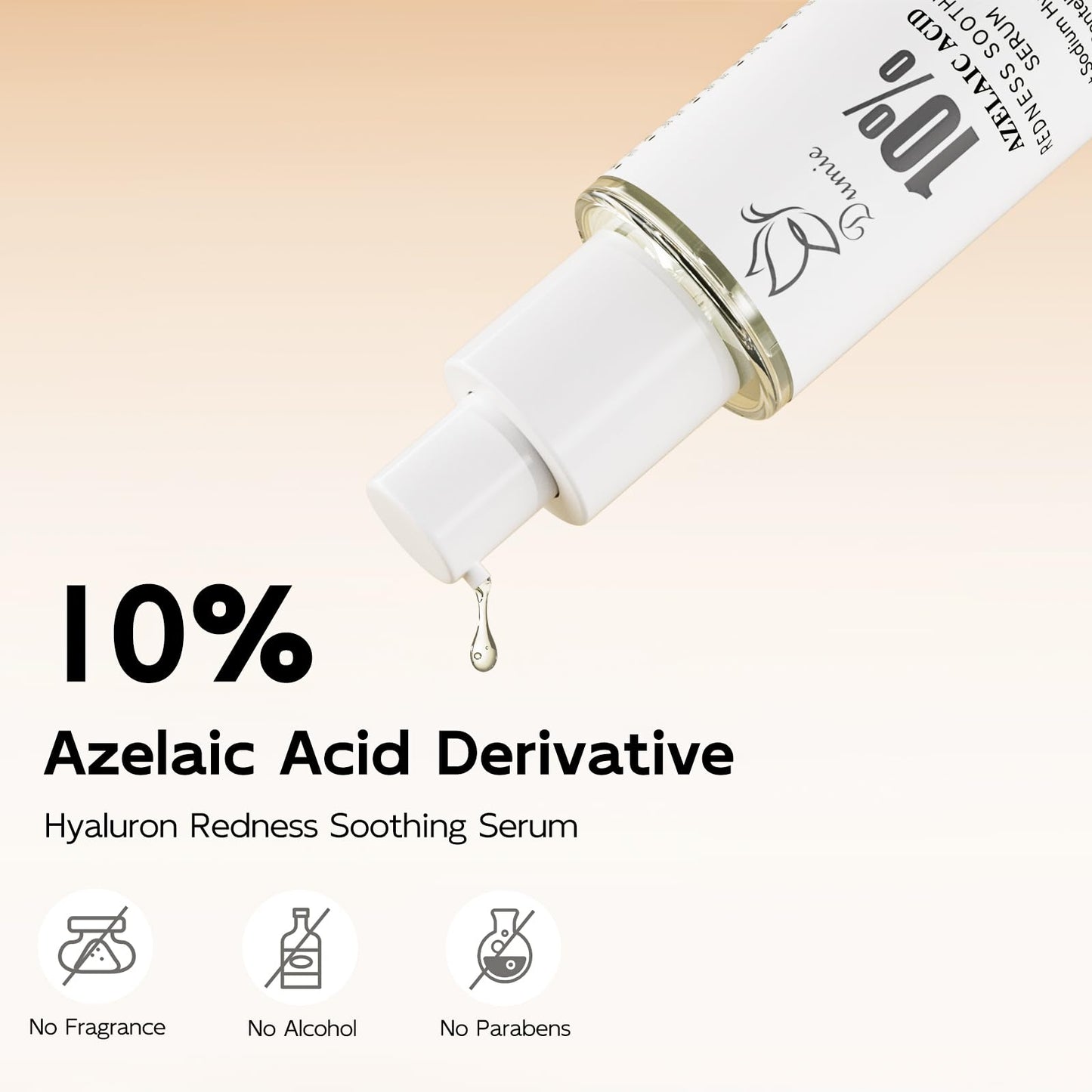 Azelaic Acid Serum 10%, Azelaic Acid for Face with Centella Asiatica Serum for Redness and Uneven Skin Tone, Hyaluronic Acid & Ceramide 3 – Soothes & Clears Pores for Sensitive Skin, 1.01 fl oz