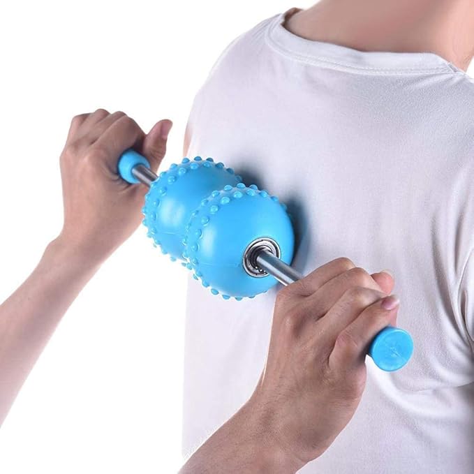 Back Roller, Multifunctional Muscle Roller Stick, 18.9 Inch Stick Massage Rollers, Blue Foam Rollers for Yoga, Recovery, Workouts