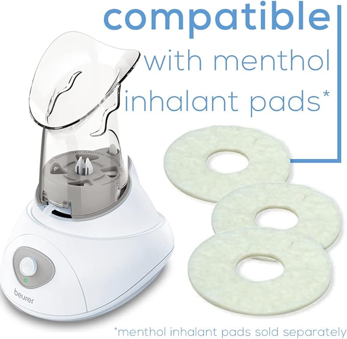 Beurer SI30 Steam Inhaler for Sinus Congestion & Allergies, Drug-Free, Quick 3-5 Minute Setup, Ultra-Quiet, Face Steamer with Variable Steam Control, Universal Mask