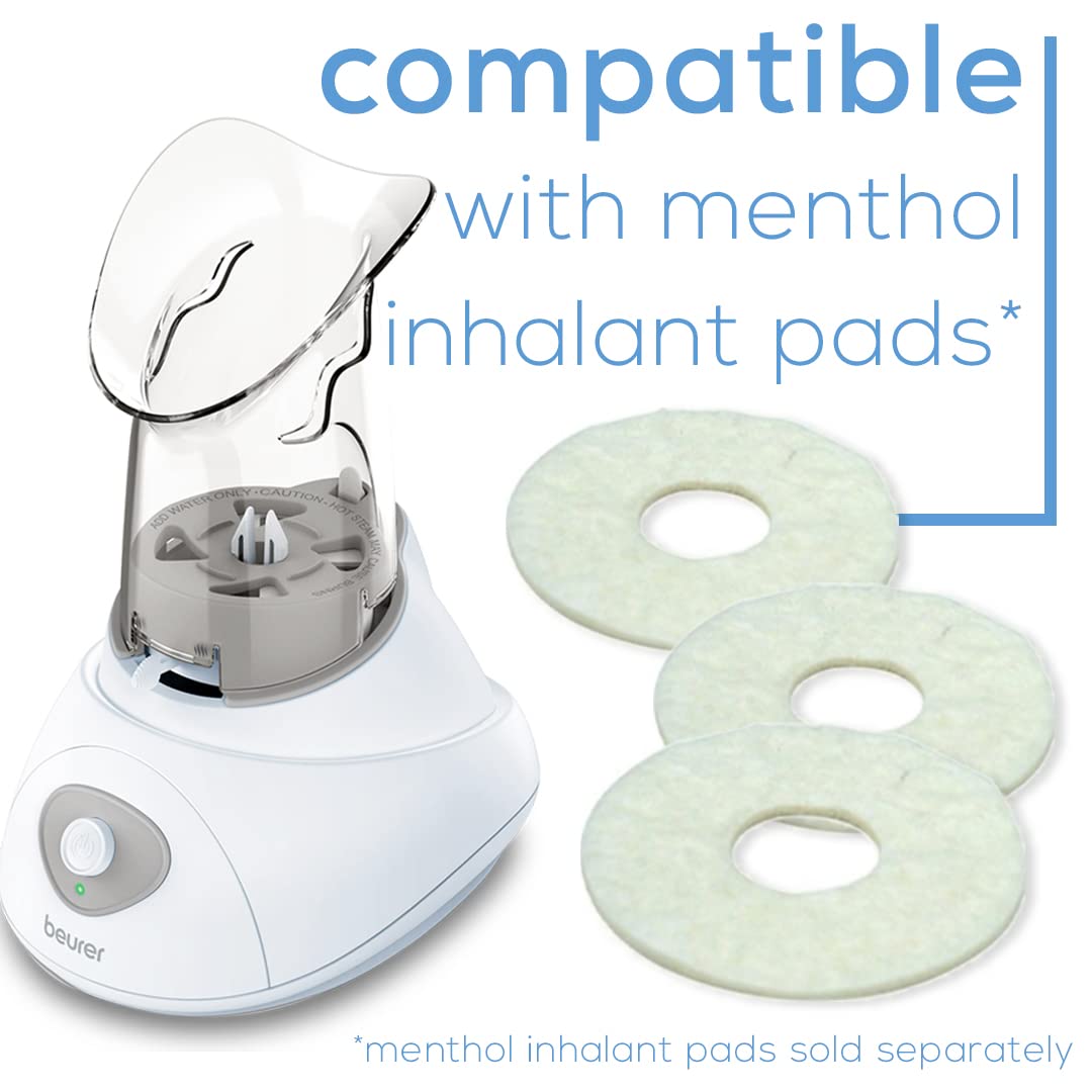 Beurer SI30 Steam Inhaler for Sinus Congestion & Allergies, Drug-Free, Quick 3-5 Minute Setup, Ultra-Quiet, Face Steamer with Variable Steam Control, Universal Mask