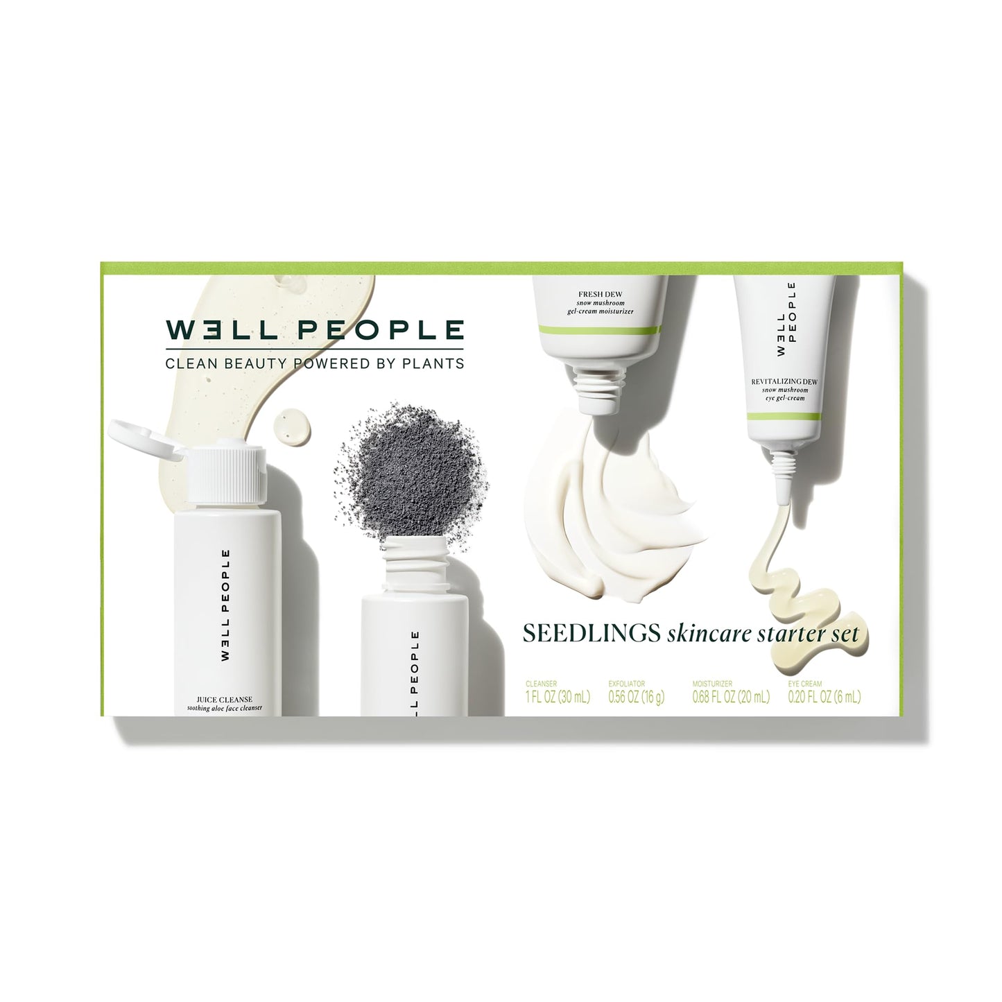 Well People Plant Power Skincare Starter Mini Set, Step-by-Step Skincare Kit For Cleansing, Hydrating, Exfoliating & Nourishing, Vegan & Cruelty-free