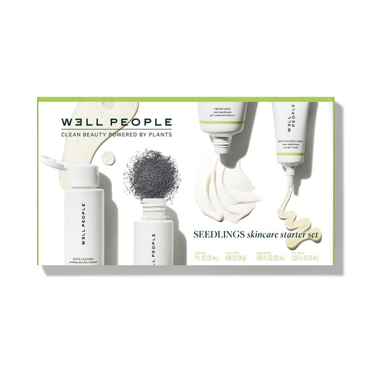 Well People Plant Power Skincare Starter Mini Set, Step-by-Step Skincare Kit For Cleansing, Hydrating, Exfoliating & Nourishing, Vegan & Cruelty-free