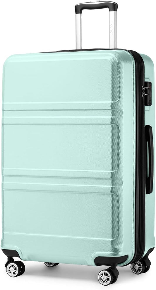 Kono 28 Inch Luggage Expandable Suitcase Lightweight with Spinner Wheels TSA Lock Hardside Large Checked Luggage Durable Rolling Suitcase Mint Green