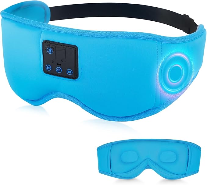 Aurya Sleep Mask with Bluetooth Headphones, 3D Eye Mask for Sleeping, 5.4 Wireless Sleeping Headphones with Ultra-Thin HD Stereo Speaker for Side Sleeper, Office Nap, Air Travel, Meditation