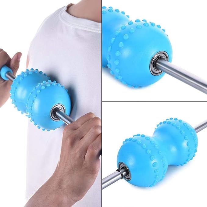 Back Roller, Multifunctional Muscle Roller Stick, 18.9 Inch Stick Massage Rollers, Blue Foam Rollers for Yoga, Recovery, Workouts