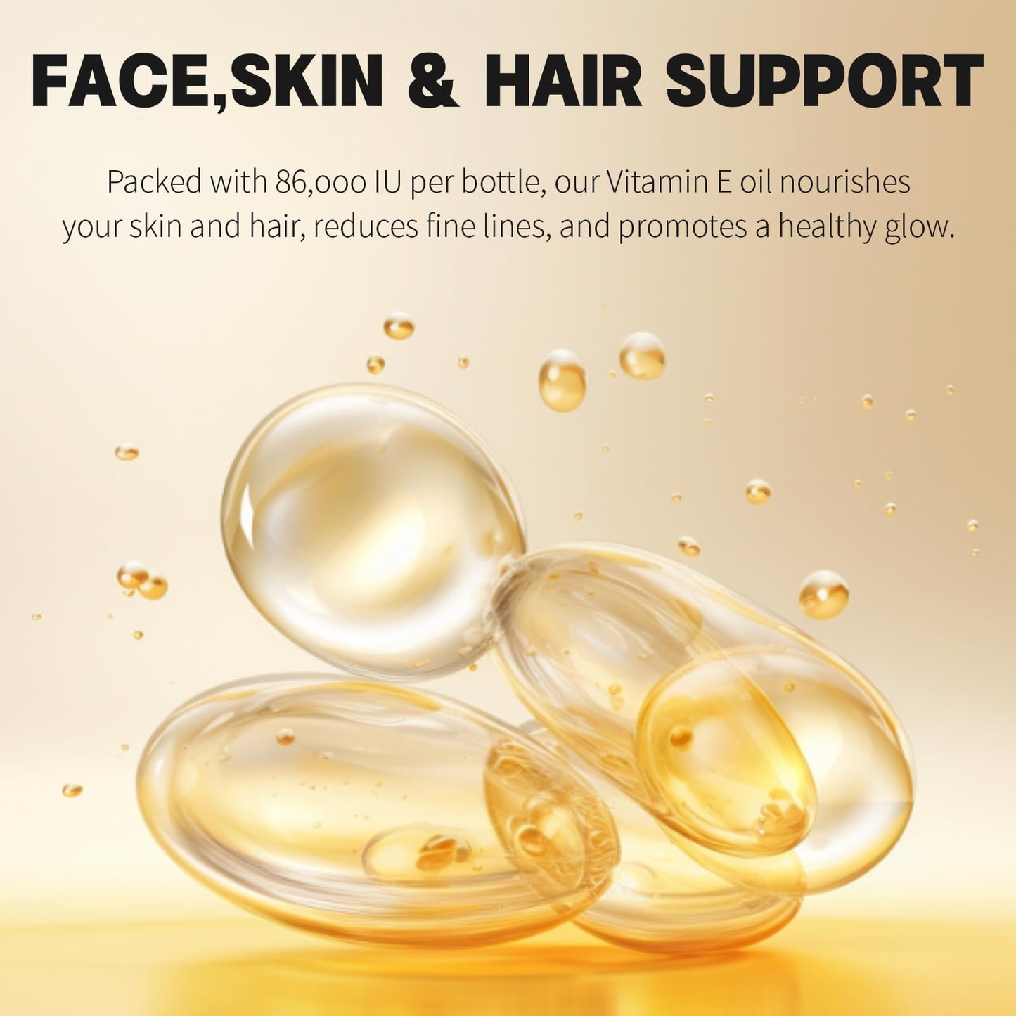 Vitamin E Oil Blend 75,000 IU, Pure Vitamin E Oil for Skin, Face and Scars, Body Bath Oils Moisturizing Dry Skin, Easy to Absorb (1 Pack)