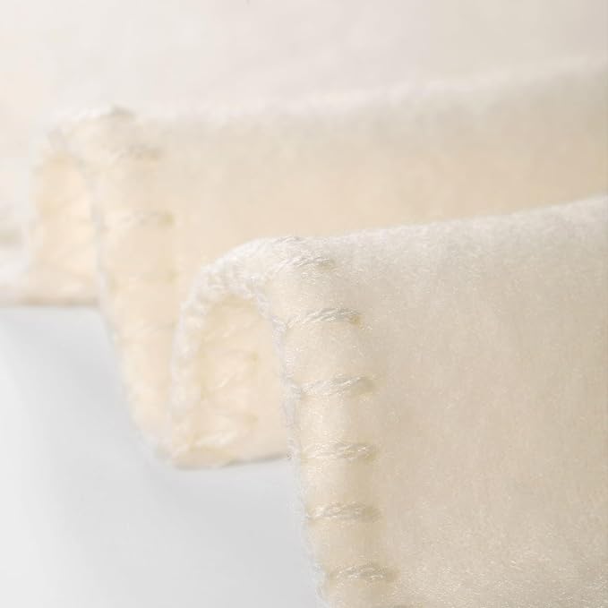 CAI TENG Fleece Throw Blankets Lightweight Warm Soft Cozy Kids Blanket Pet-Friendly Bulk Fleece Blanket Solid for Home, Bed, Sofa, Dorm, Office, Gifts, Outdoor Off-White 6 Pack 50 x 60 inch