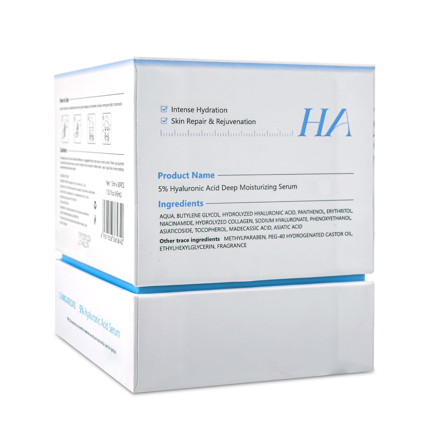 5% Ultra Hydrating Serum Vials with Niacinamide,Collagen Stem Cell,Wake Nature Perfection|AntiAging|Deep Hydration|CellActivation-1.5ml*30Pcs Ultra Hyaluronic Acid Serum for Face