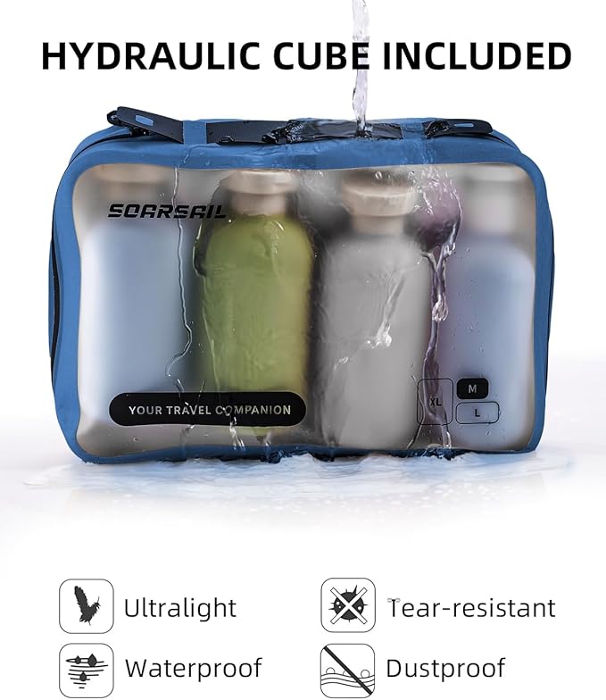 Compression Bags for Travel, XL/L/M/S Luggage Organizers (6 Set, Dark Blue)