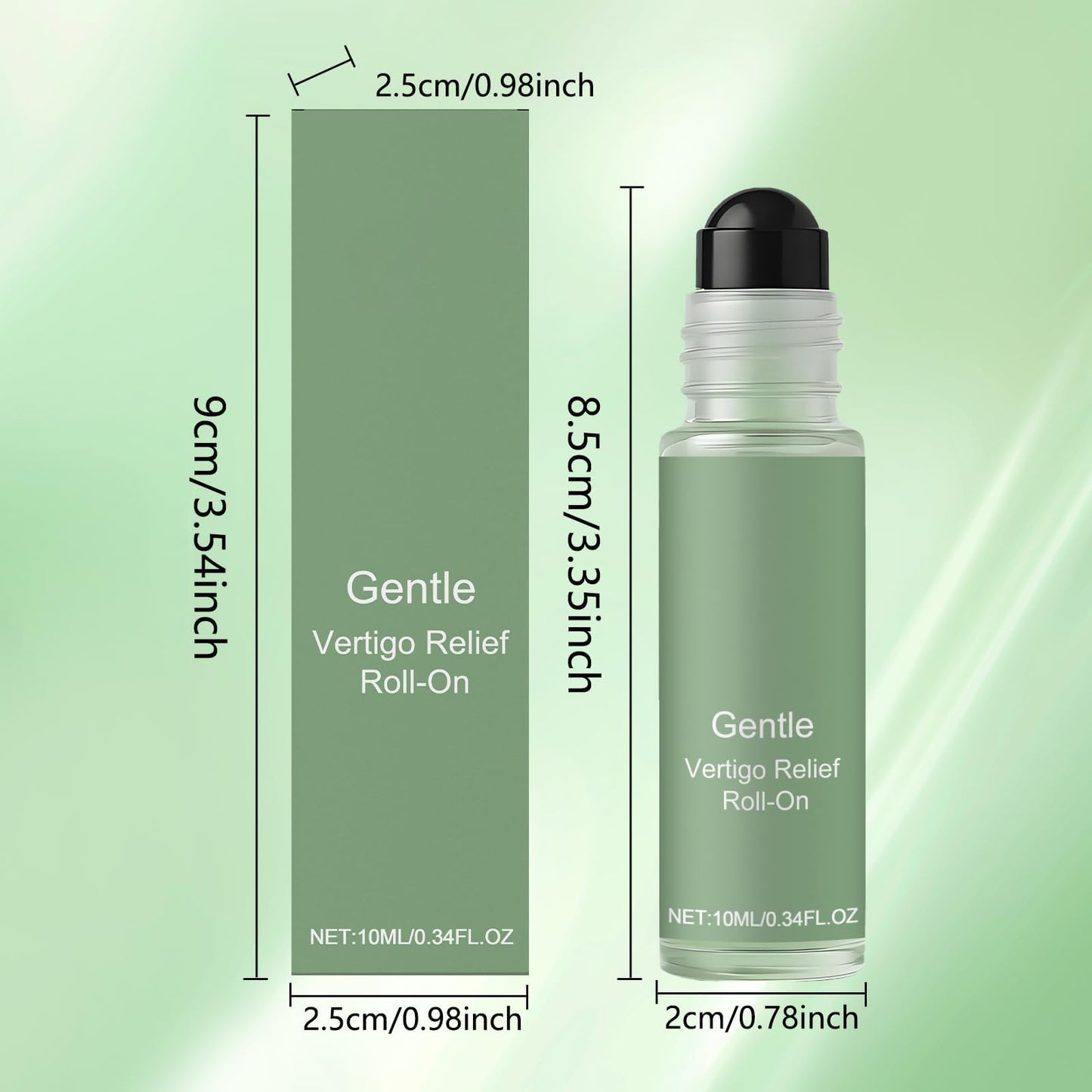 BuyiHoen Vertigo Ease Roll On, Vertisoothe Anti-dizzy Roll-on with Ginger and Mint, Cooling Vertigo Relief with Roller, Portable Travel Ease Roll On, Fast-Acting (2PCS)
