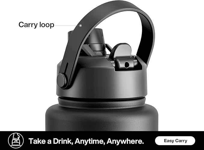 40 oz Insulated Water Bottle with 2-in-1 Straw and Spout Lid, Keep Cold 24H, Leak-Proof, BPA-Free, Double Wall Stainless Steel Water Bottle for Sports, Gym, Travel, and School (Twilight Cosmos)