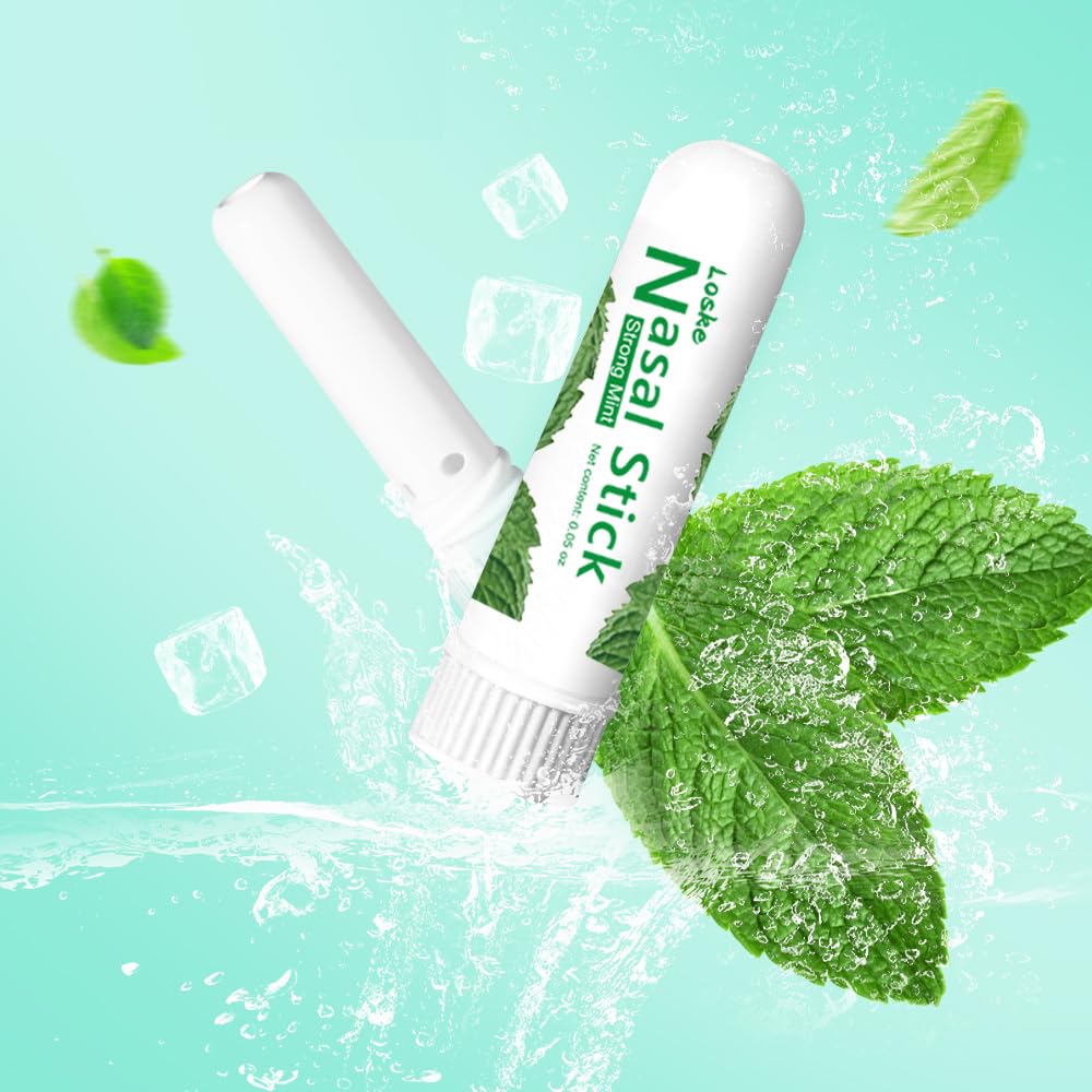 Nasal Stick, Instant Relief and Refreshment, Travel Size, Quick Acting Long Lasting Invigorating Scent, Non Irritating Nasal Inhaler (Large, Mint, Strong Mint, Grapefruit, Lavender, Green Tea)