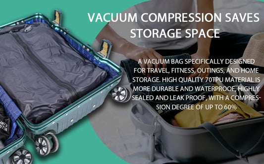 Premium Reuseable Vacuum Bags for Travel – Ideal for Efficient Packing and Space Saving in Travel Suitcase and Backpack, Space Saver Bags for Clothing (No Pump included)