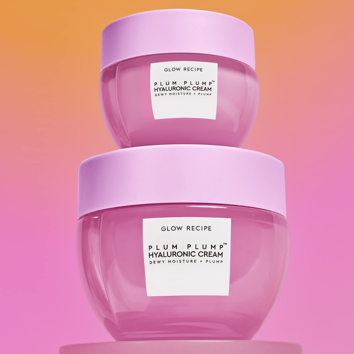 Glow Recipe Plum Plump Hyaluronic Acid Face Cream (50 ml) + Mini Travel Size (20 ml) - Daily Hydrating Skin Moisturizer to Plump, Balance, and Brighten Skin - Vegan Whipped Gel for a Daily, Dewy Glow