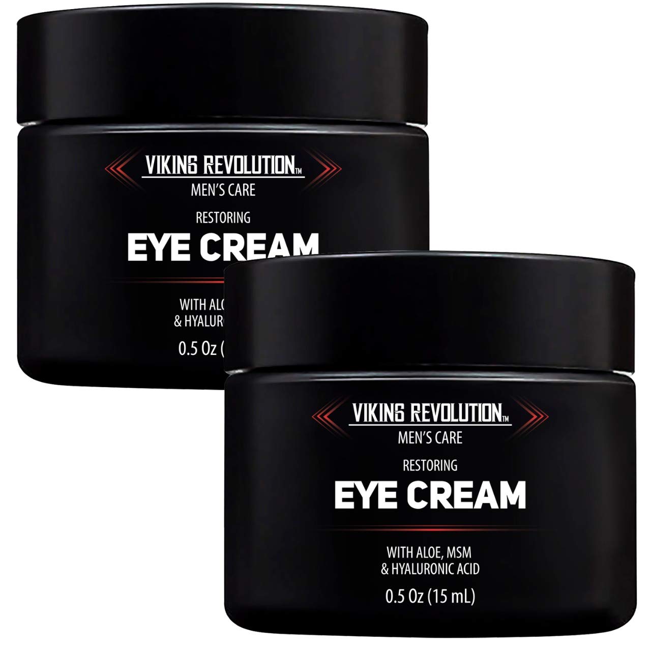 Viking Revolution Natural Eye Cream for Men - Anti Aging, Dark Circle, Under Eye Treatment - Men's Eye Moisturizer Wrinkle Cream - 0.5 Ounce (Pack of 2)